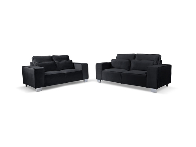 Sloane Luxury Large 3+2 Sofa Set Black - image 1