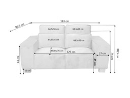 Sloane Luxury Large 3+2 Sofa Set Black - thumbnail 2