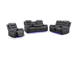 Forbes 3+2+1 Electric Recliner Sofa Set Aire Leather