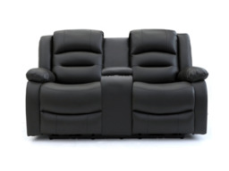 Vinson 3+2 Electric Recliner Sofa Set Black Aire Leather - thumbnail 5