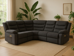 Naples Electric Corner Recliner Sofa in Grey Fabric - thumbnail 7