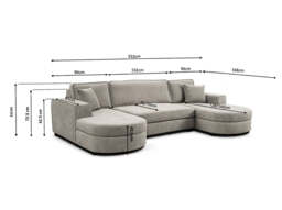 Belrosa Enzo U Shaped Sofa Bed with Storage - thumbnail 5