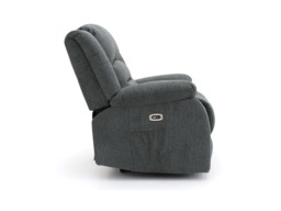 Naples Electric Recliner Chair Grey Chenille Fabric - thumbnail 2