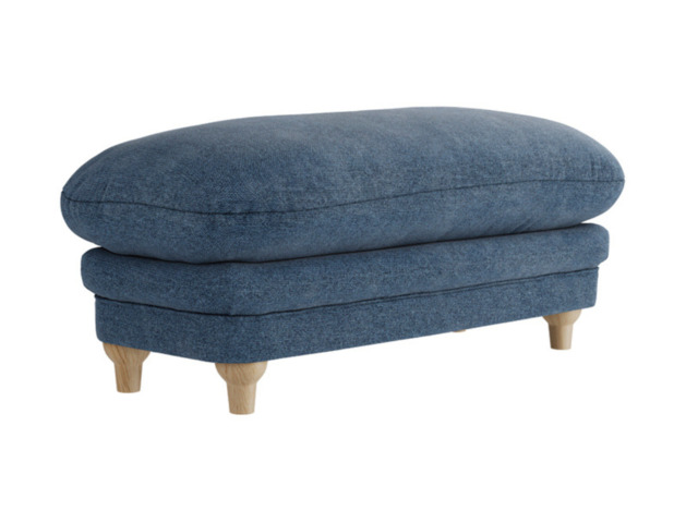 Plumpton Blue Footstool in Denim Blue and Duck Egg Chenille - image 1