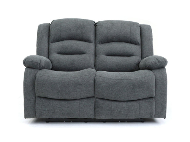 Naples 2 Seater Electric Recliner Sofa Grey Chenille Fabric - image 1
