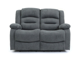 Naples 2 Seater Electric Recliner Sofa Grey Chenille Fabric - thumbnail 1