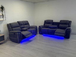 Hanna 3+2 Electric Recliner Sofa Set in Grey Micro Fabric - thumbnail 3