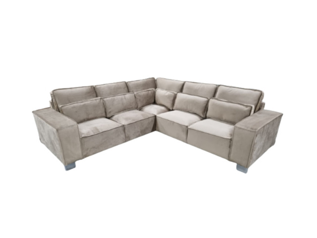 Sloane Luxury Large Double Corner Sofa Plush Velvet Mink - image 1