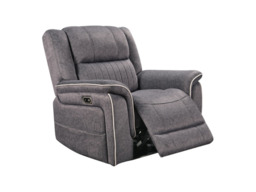 Hannan Electric Recliner Chair Grey Micro Fabric - thumbnail 1