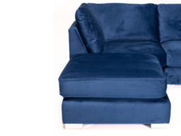 Casa U-Shaped Sofa Blue Plush Velvet - thumbnail 6