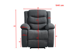 Sorrentino Recliner Armchair Fabric Grey - thumbnail 4
