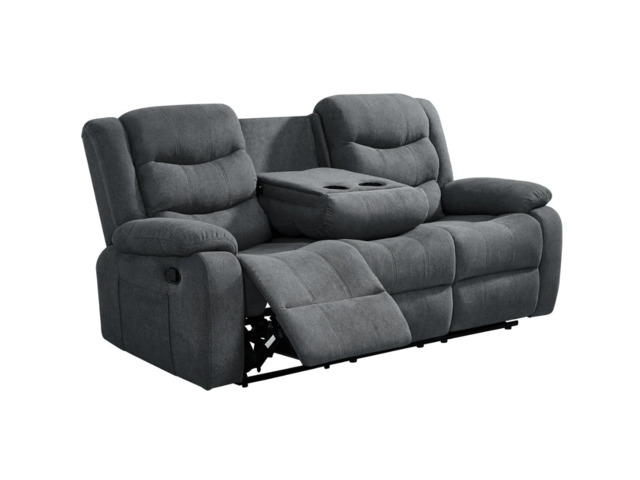 Sorrentino 3 Seater Recliner Sofa Grey Chenille Fabric - image 1