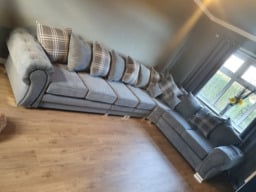 Verona Corner Sofa 7 Seater Universal Scatter Back Grey - thumbnail 2