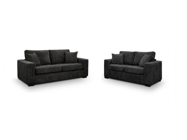 Chestnut Black 3+2 Sofa Set Enzo Fabric - image 1