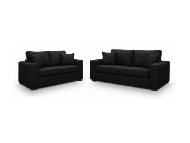 Chestnut Black 3+2 Sofa Set Enzo Fabric