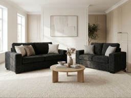 Chestnut Black 3+2 Sofa Set Enzo Fabric - thumbnail 5