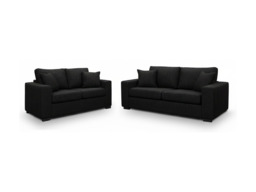 Chestnut Black 3+2 Sofa Set Enzo Fabric