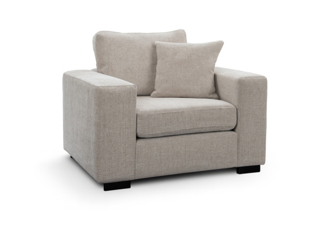 Chestnut Cream Armchair with Cushion Enzo Fabric - image 1