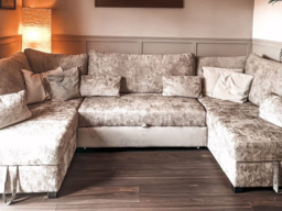 Meridian U Shaped Sofa Bed with Storage in Truffle Alaska Chenille - thumbnail 9