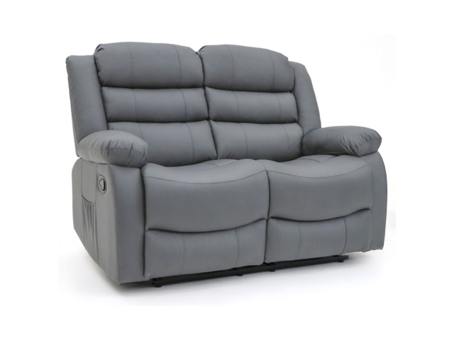 Sorrentino 2 Seater Reclining Sofa Grey Aire Leather - image 1