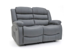 Sorrentino 2 Seater Reclining Sofa Grey Aire Leather