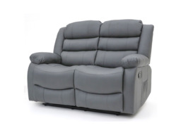 Sorrentino 2 Seater Reclining Sofa Grey Aire Leather - thumbnail 2