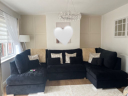 Belgravia U Shape Sofa Plush Velvet Black - thumbnail 2
