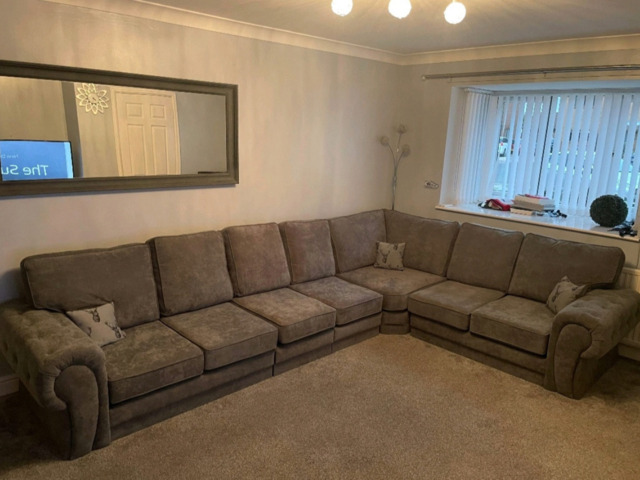 Vegas Corner Sofa 7 Seater Universal Full Back Grey - image 1
