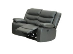 Roma Recliner 2 Seater Sofa Grey Faux Leather - thumbnail 2