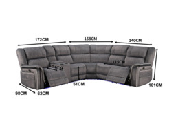 Hannan Modular Electric Recliner Corner Sofa - thumbnail 2