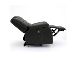 Vinson Electric Recliner Armchair Black Aire Leather - thumbnail 3