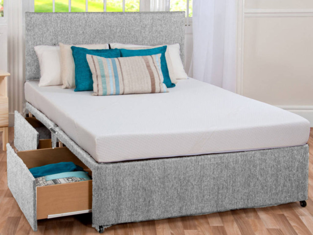 Divan Bed Set with Memory Touch Mattress and Headboard - image 1