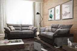 Logan 3 Seater Sofa Black-Grey - thumbnail 2