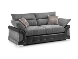 Logan 3 Seater Sofa Black-Grey - thumbnail 1