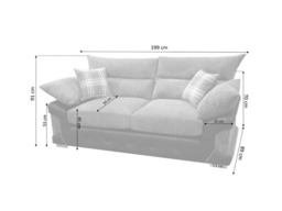 Logan 3 Seater Sofa Black-Grey - thumbnail 3