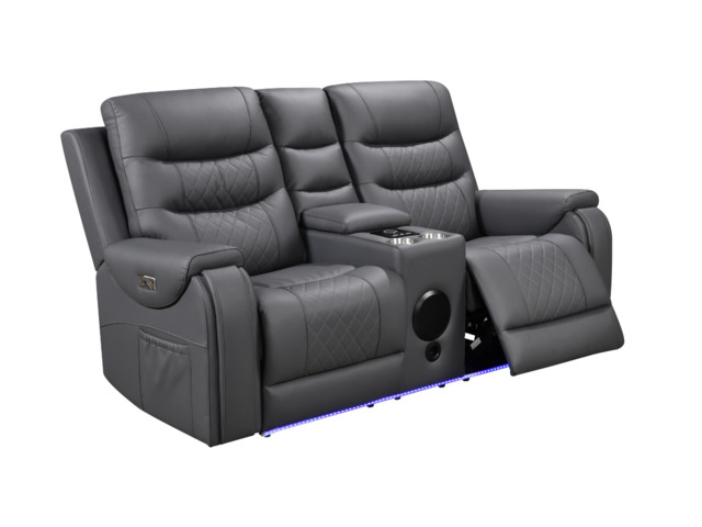 Forbes Electric Recliner 2 Seater Sofa Aire Leather - image 1