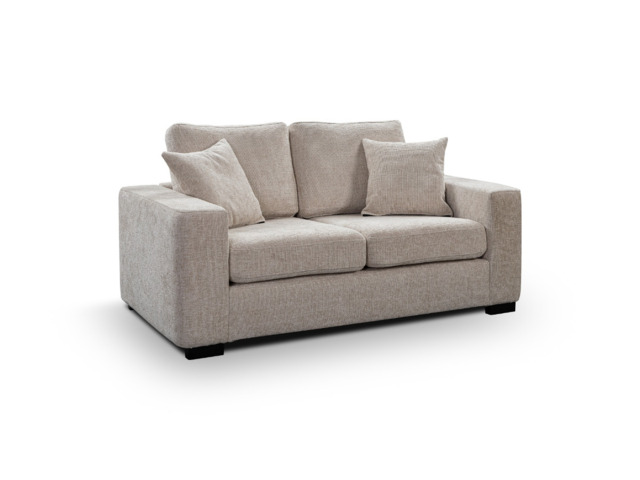 Chestnut 2 Seater Sofa Bed Cream Micro Fabric - image 1