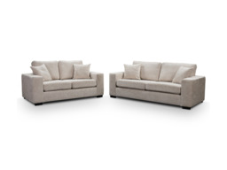 Chestnut 2 Seater Sofa Bed Cream Micro Fabric - thumbnail 4