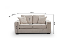 Chestnut 2 Seater Sofa Bed Cream Micro Fabric - thumbnail 5