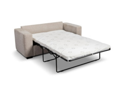Chestnut 2 Seater Sofa Bed Cream Micro Fabric - thumbnail 2