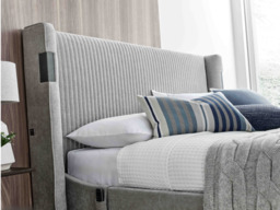Darras TV Bed Frame with Dolby Atmos System Grey Fabric - thumbnail 4