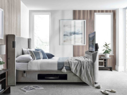 Darras TV Bed Frame with Dolby Atmos System Grey Fabric - thumbnail 1