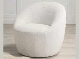 Cocoon Occasional Accent Chair in Ivory Boucle - thumbnail 1