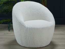 Cocoon Occasional Accent Chair in Ivory Boucle - thumbnail 2