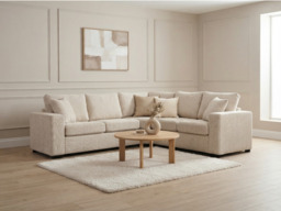 Chestnut Corner Sofa Cream Enzo Fabric - thumbnail 2