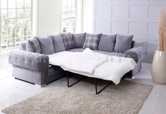 Verona Fernando Corner Sofa Bed Scatter Back Sleeper Grey - image 1