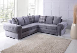 Verona Fernando Corner Sofa Bed Scatter Back Sleeper Grey - thumbnail 2