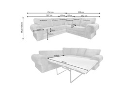 Verona Fernando Corner Sofa Bed Scatter Back Sleeper Grey - thumbnail 5