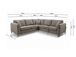 Ascot Chocolate Corner Sofa Boston Fabric - thumbnail 4