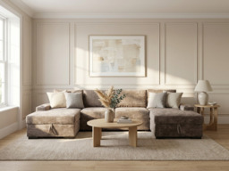 Noma Mink U Shaped Sofa Bed with Storage - thumbnail 5